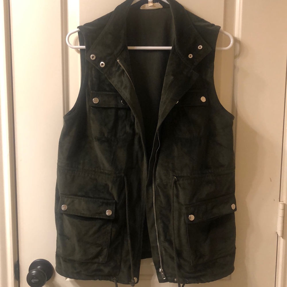 Dark Green Velvet Vest